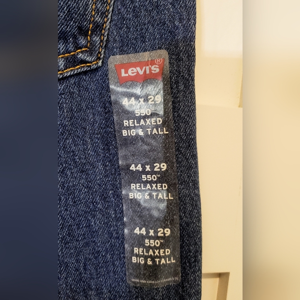 Levi's Jeans Men's Size 44X29 550 Relaxed Fit Dark Wash Brand New With Tags - Picture 5 of 16